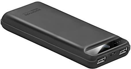 Promate Travel Charger, High Capacity 20000mAh Power Bank with High Speed Charging Dual USB Port and Over Heat Protection for iPhone X, 8, 8 Plus, HTC U11, OnePlus 5, Samsung Note 8, iPad, iPod, Quantum-20 Black