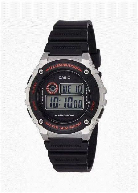 كاسيو ساعة رجالية رقمية من الراتينج 46 مم أسود W-216H-1CVDF