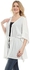 Wellz Elegant Plain Elastic Waist Kimono - White