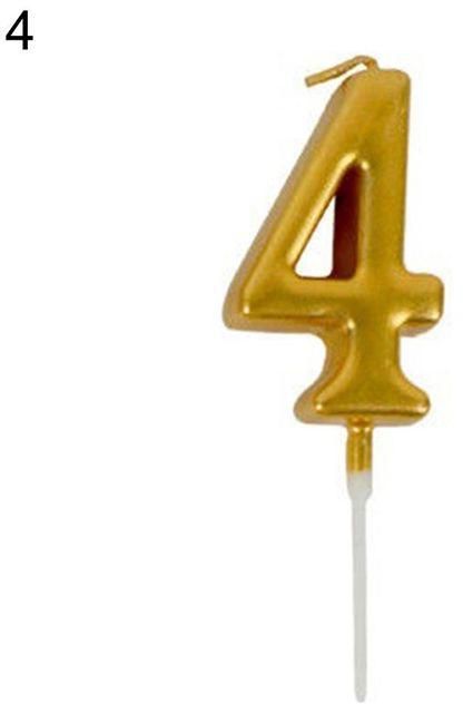 Candle Numbers For Birthdays No.4 Gold