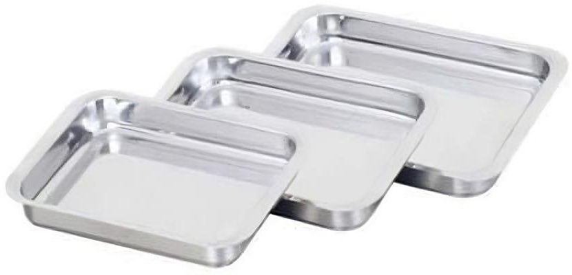 Get Aluminum Tray Set, Rectangular, 3 Pieces, 30, 35, 25 Cm - Silver with best offers | Raneen.com
