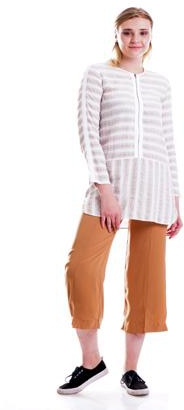 Solid Color Side Zip Fastening Straight Pants - Size: M (Camel)
