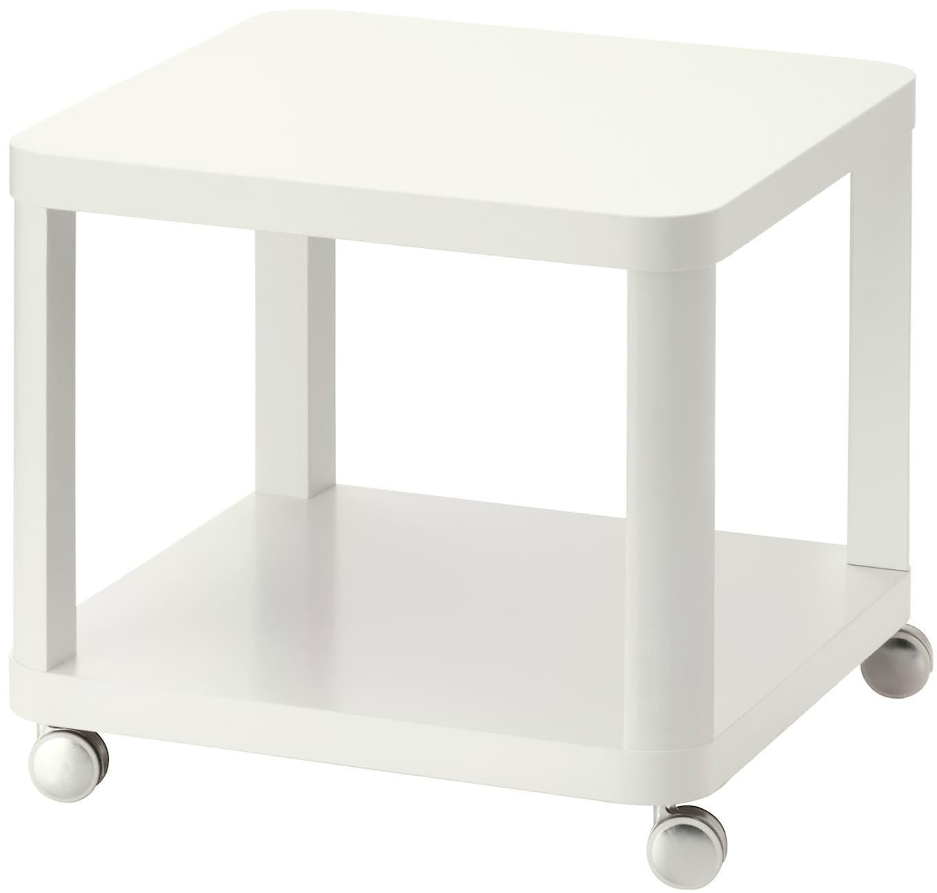 TINGBY طاولة جانبية على عجلات - أبيض ‎50x50 سم‏