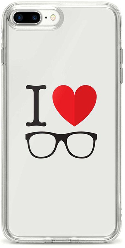 Protective Case Cover For Apple iPhone 8 Plus I Love Glasses Full Print