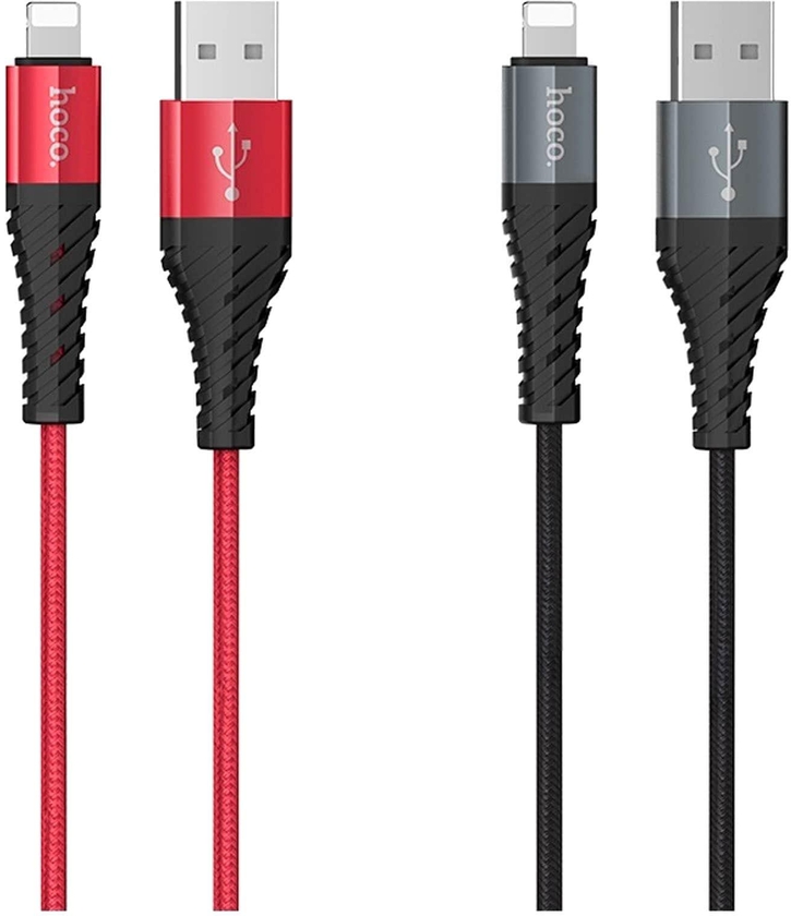 Hoco X38 Cool Charging and Data Sync Lightning Cable 1M - 2.4 Amp - Black