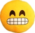 Cute Emoji Pillow Smiley Emoticon Yellow Round Cushion - Grimacing