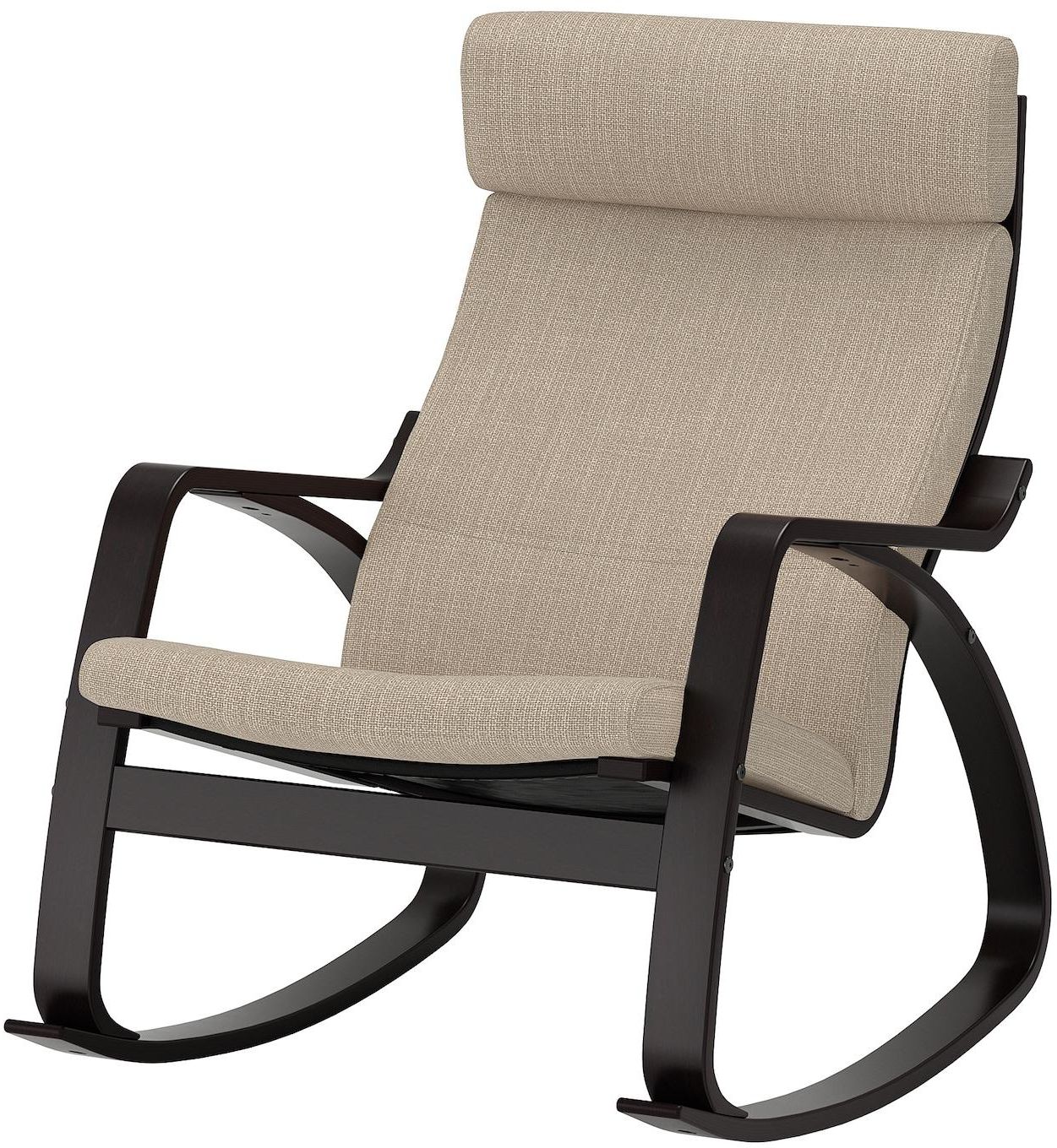 POÄNG Rocking-chair - black-brown/Hillared beige