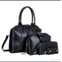 Fashion 4-in-1 PU Leather Handbag- Black