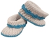 Pikkaboo HeavenlyHugs Handmade Crochet Booties - blue&white- Babystore.ae