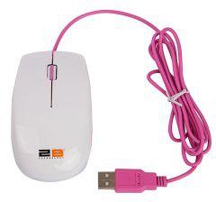 2B (MO16W) Optical wired mouse Piano finishing - Pink * White
