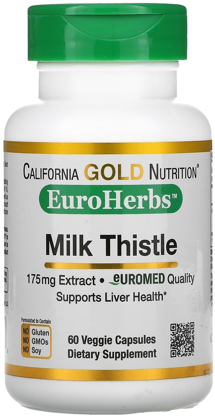 California Gold Nutrition‏, مستخلص الشويكة اللبنية، جودة إوروبية، 175 ملجم، 60 كبسولة نباتية