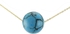 Vera Perla 10K Yellow Simple 10mm Turquoise Pendant Necklace