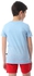 Diadora Boys Printed Cotton T-Shirt -Blue Sky