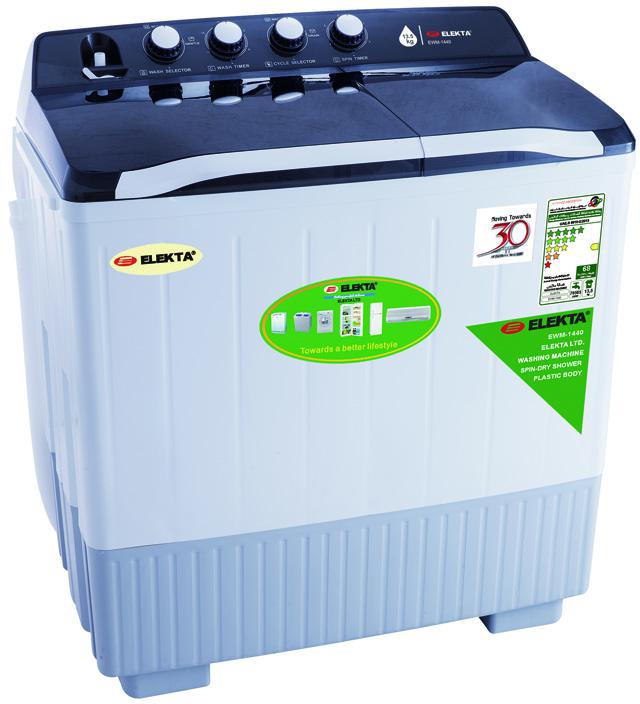 ELEKTA 13.5KG Twin Tub Semi Automatic Washing Machine(EWM-1440) grey 6.5