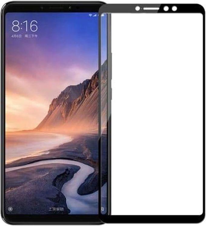 ( Xiaomi Mi Max 3 ) واقي شاشة زجاج مقوى عالي الدقة لموبايل شاومى مى ماكس 3 - 0 - اسود