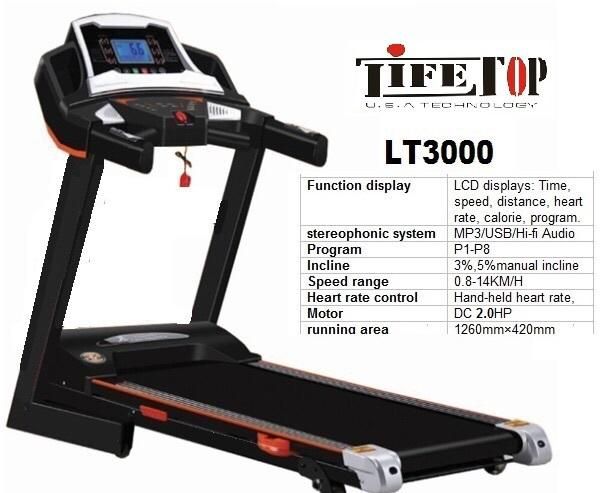 Lifetop LT3000 2 HP Motor Treadmill
