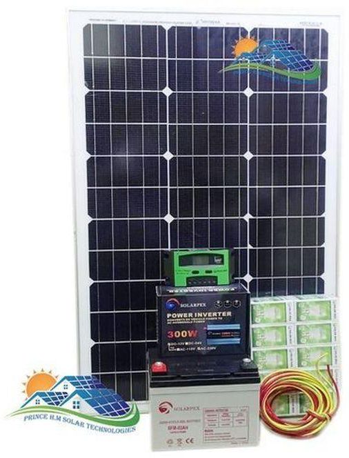 Panel Solar Fullkit 100w Solar Panel + 80AH Battery + 300w Inverter + 10 Amp Controller + 4 Bulbs
