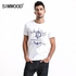 SIMWOOD 2018 Summer Casual T-Shirt Men 100% Pure Cotton Letter Print Slim Fit Tops Tees white s cotton