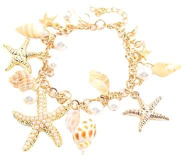 Sea Star Shell Pearl Bracelet