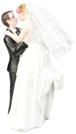 Bride And Groom Wedding Cake Topper Black/White 8x5x14centimeter