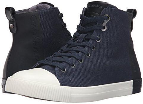 CK Jeans Mens Arnaud Twill/Coating Fashion Sneaker,Navy /Black, 11.5 M US/ 44.5 EU