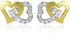 Vera Perla 18K Solid Gold, 0.26 Ct. Diamond Interlocking Hearts Stud Earrings