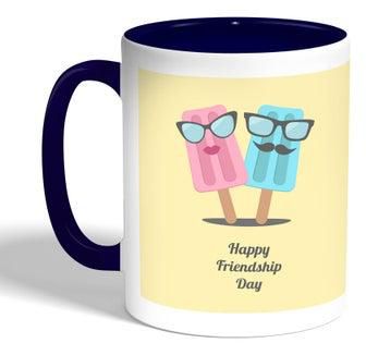 مج قهوة بطبعة عبارة "Happy Friendship Day" باللون الأزرق بوزن 11 بوصة