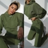 Fashion (Army Green)Autumn Winter Girls Two Piece Women Crop Top Hoodies Pants Sportswear Suits Thicken Warm Ladies Sets Hoodie Sets Y2k Tracksuits GRE
