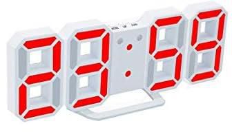 3D Digital Time Display Alarm Clock with Snooze Function - Red