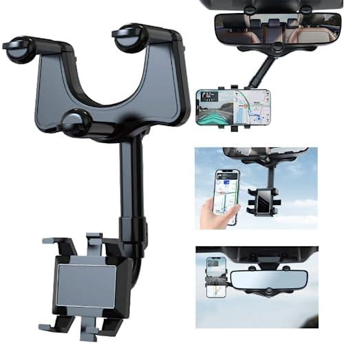Rotatable and Retractable Car Phone Holder, Car Phone Holder, 360° Rotatable Smart Phone Car Holder, Rotatable Car Phone Holder Phone Stand Holder - Black