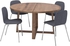 MÖRBYLÅNGA / KARLPETTER Table and 4 chairs - oak veneer brown stained/Gunnared medium grey chrome-plated 145 cm