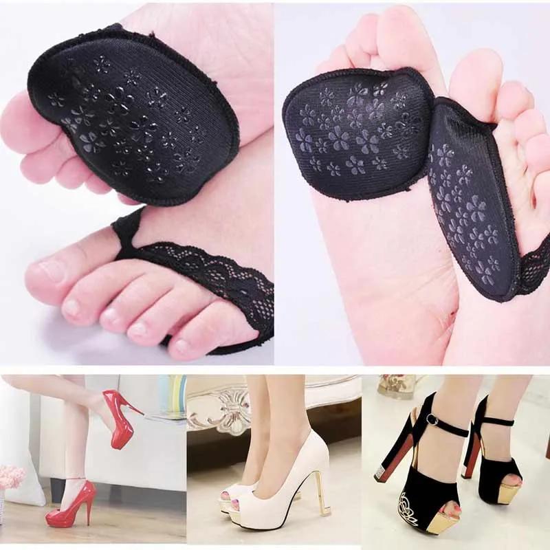 2Pairs Forefoot Arch Support High Heeled Shoes Insoles Flatfoot Orthotics Anti Slip Half Yard Cushion Pad For Foot Care Tool