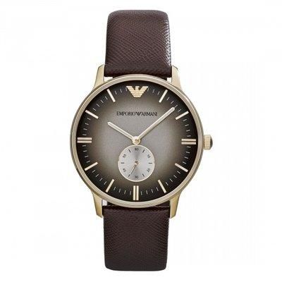 Emporio Armani Men's Retro Brown Leather Watch