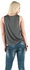 Front Printed Sleeveless T-Shirt - Dark Heather Grey