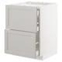 METOD / MAXIMERA Base cab f hob/2 fronts/3 drawers, white/Ringhult light grey, 60x60 cm - IKEA