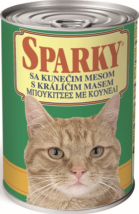 SPARKY CHUNKIES WITH RABBIT – COMPLETE CAT FEED 415G