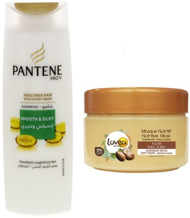 Pantene Smooth & Silky Shampoo - 360ml + Karites Lovea Nature Hair Mask – 75ml