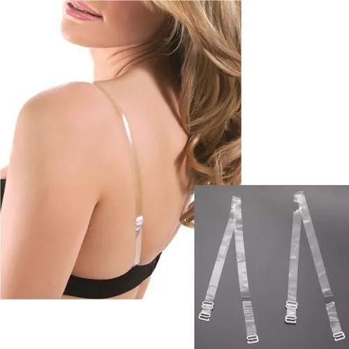 2PAIRs Clear Silicon Adjustable Bra Strap (1slim+1wide)Wear the off shoulder or Strappless clothing in the most amazing way with our colorless br