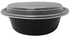 Microwave Container Black Round With Lid 37 Ounces Pack of 12 Pieces.