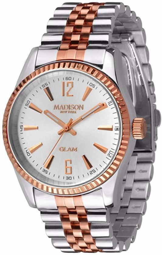 Madison NY - Angie Two-Tone Ladies Silver Dial Stainless Steel Watch
