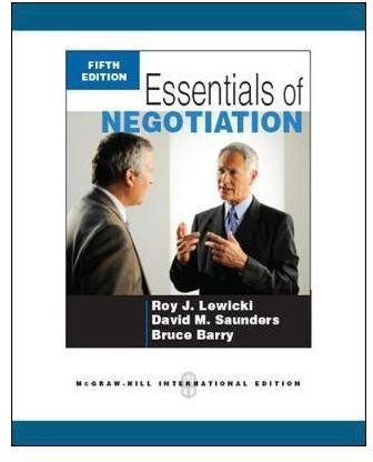 Essentials Of Negotiation Book