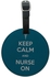 Graphics & More Keep Calm and Nurse on Round Leather Luggage Id Tag Suitcase Carry-on, Black