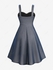 Plus Size Floral Lace Trim Ruched Crisscross Sparkling Sequin Glitter Tank Party Dress - L | Us 12