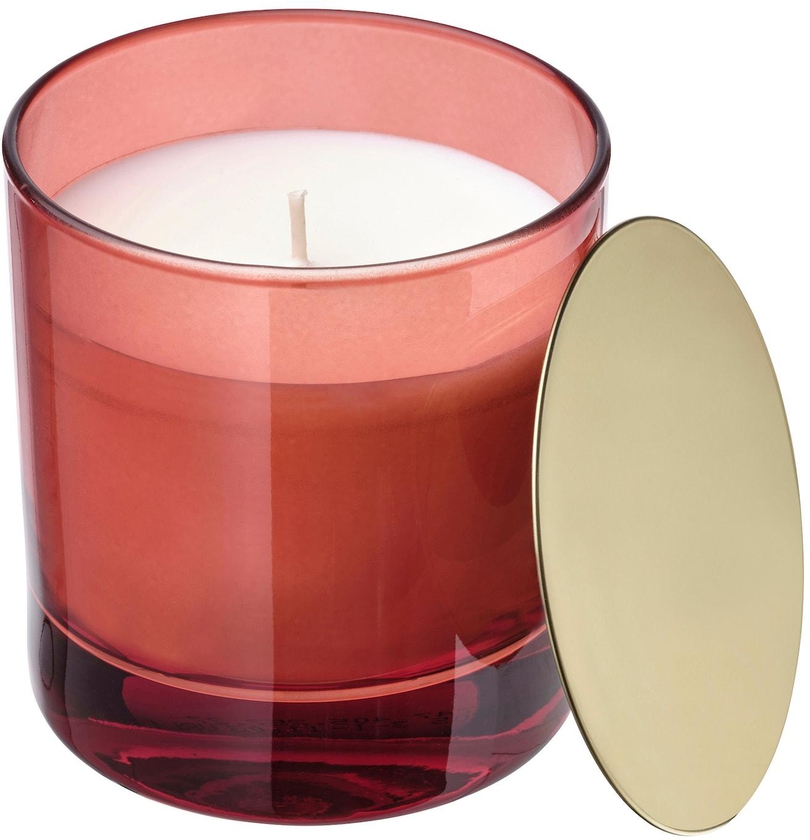 VINTERFINT Scented candle in glass with lid - Orange and clove/red 40 hr