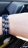 RA accessories Women Set Of 3 Bracelets - Dark Blue With Silvery Breaks (Hearts & Flowers )