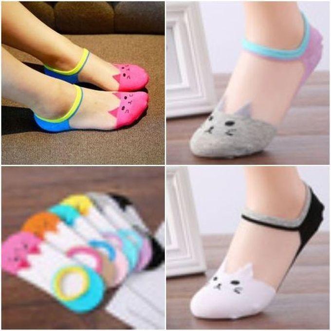 General Bundle OF ( 5 ) Cat Women Ankle Socks - ’Multicolour