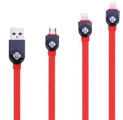 Totu TOTU Both Wings Series USB Cable Two Sides 3 In 1 Enhanced Version Lightning Compatible Adapter 1.2M For Apple / Android (Red)