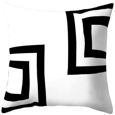 Geometric Pattern Throw Pillow Cover Black/White 45x45centimeter