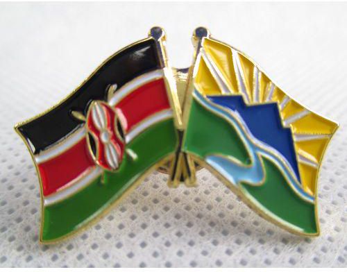 Generic Kenya and Meru County Patriotic Double Flag Lapel Pin