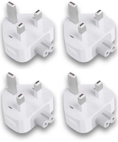 Ntech pack of 4 Detachable Electrical UK 3 pin Plug Duck Head for Apple iPad iPhone USB Charger MacBook Power Adapter (Standard : UK Plug)
